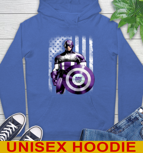 Sacramento Kings NBA Basketball Captain America Marvel Avengers American Flag Shirt Hoodie 9