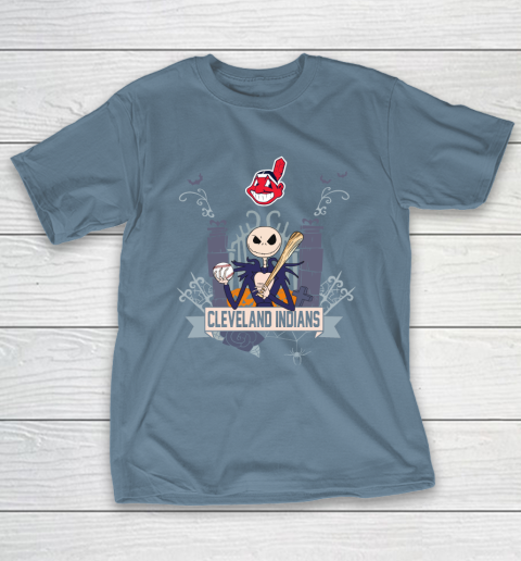 MLB Cleveland Indians Baseball Jack Skellington Halloween T-Shirt 6