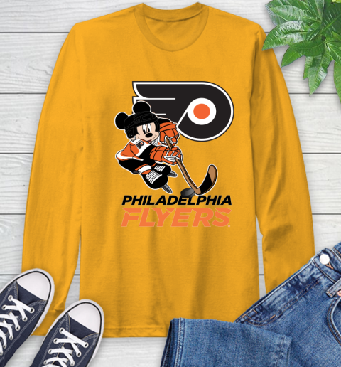 NHL Philadelphia Flyers Mickey Mouse Disney Hockey T Shirt Long Sleeve T-Shirt 3