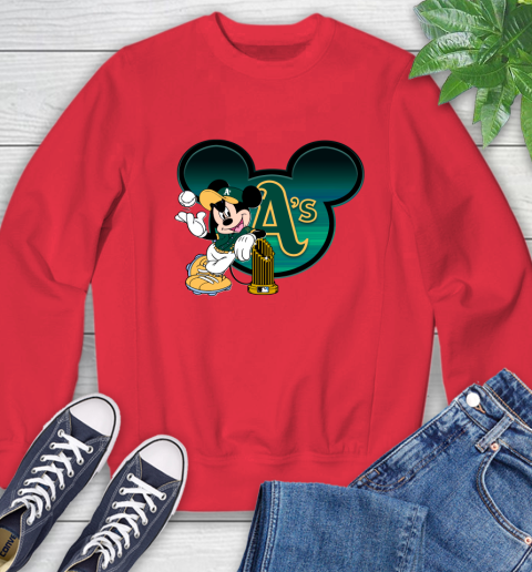 MLB Oakland Athletics The Commissioner's Trophy Mickey Mouse Disney Sweatshirt 10