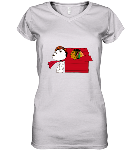 Snoopy Blackhawks Women's V-Neck T-Shirt