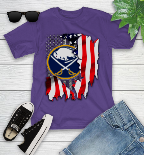 Buffalo Sabres NHL Hockey American Flag Youth T-Shirt 3
