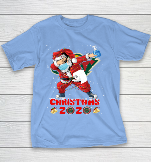 Minnesota Wild Funny Santa Claus Dabbing Christmas 2020 NHL Youth T-Shirt 8