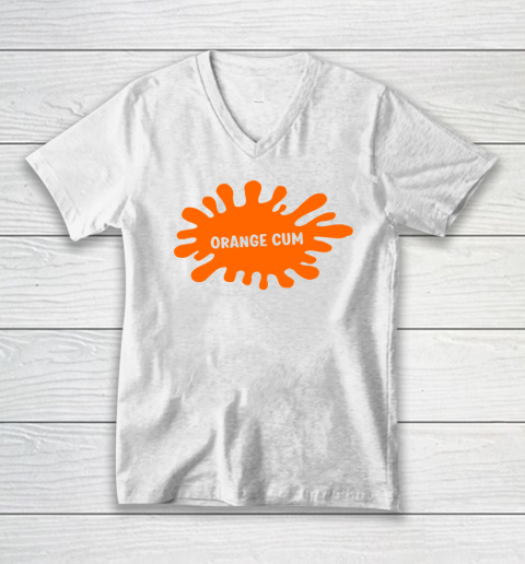 Orange Cum V-Neck T-Shirt