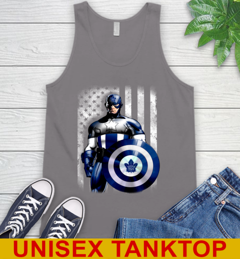 Toronto Maple Leafs NHL Hockey Captain America Marvel Avengers American Flag Shirt Tank Top 6