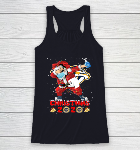 Nashville Predators Funny Santa Claus Dabbing Christmas 2020 NHL Racerback Tank 7