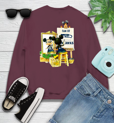 NFL Football Seattle Seahawks Mickey Drawing Shirt 108