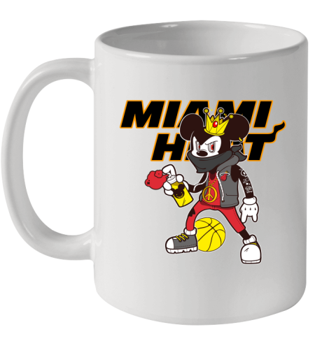 Miami Heat NBA Basketball Mickey Peace Sign Sports Ceramic Mug 11oz