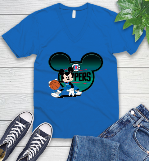 NBA LA Clippers Mickey Mouse Disney Basketball V-Neck T-Shirt 6