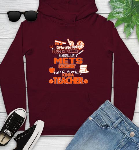 New York Mets MLB I'm A Difference Making Student Caring Baseball Loving Kinda Teacher Youth Hoodie 7