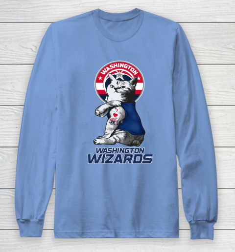 NBA Basketball My Cat Loves Washington Wizards Long Sleeve T-Shirt - Image 9
