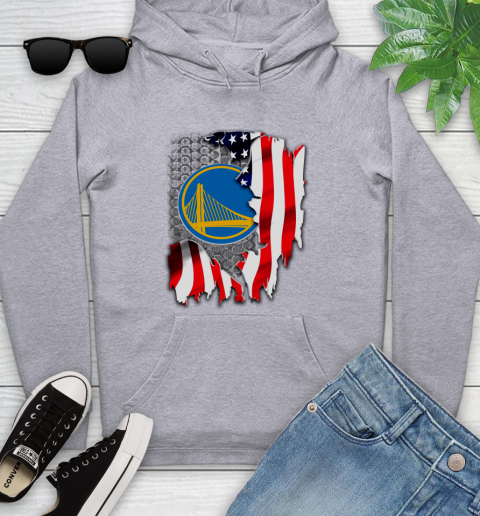 Golden State Warriors NBA Basketball American Flag Youth Hoodie 6