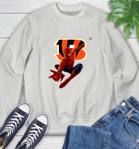 NFL Spider Man Avengers Endgame Football Cincinnati Bengals Sweatshirt 5