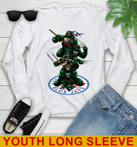 MLB Baseball Toronto Blue Jays Teenage Mutant Ninja Turtles Shirt Youth Long Sleeve