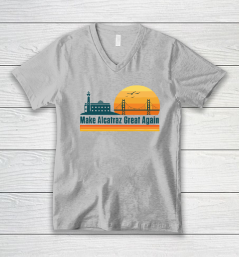 Make Alcatraz Great Again SF Rock ALCATRAZ V-Neck T-Shirt 2