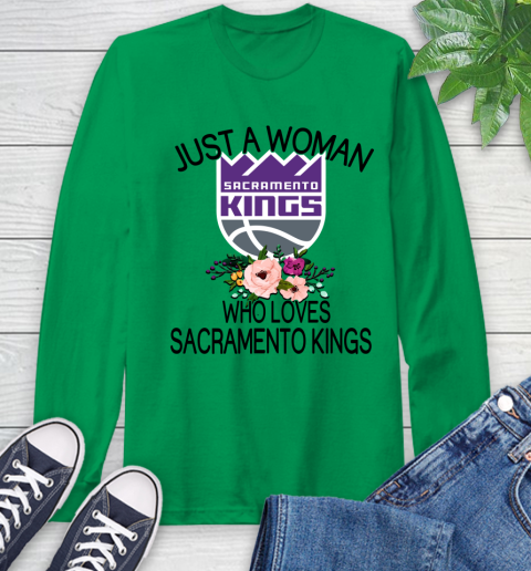 NBA Just A Woman Who Loves Sacramento Kings Basketball Sports Long Sleeve T-Shirt 5