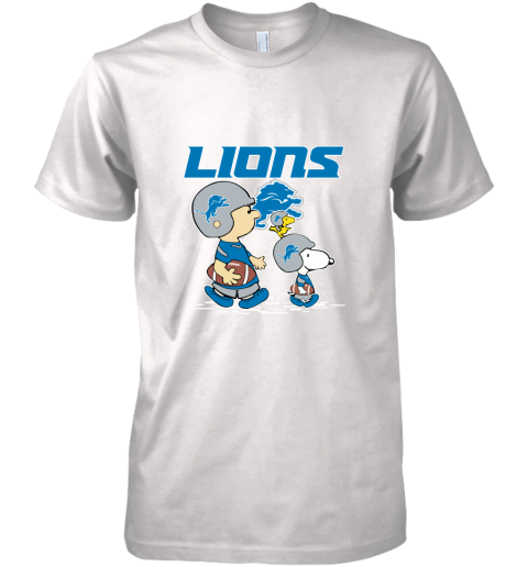 Detroit Lions Let's Play Football Together Snoopy NFL Premium Men's T-Shirt