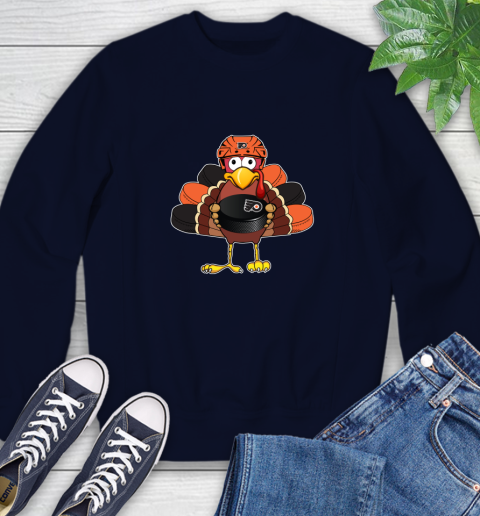 Philadelphia Flyers Turkey Thanksgiving Day Sweatshirt 3