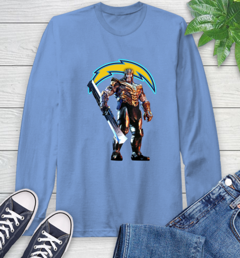 NFL Thanos Gauntlet Avengers Endgame Football San Diego Chargers Long Sleeve T-Shirt 11