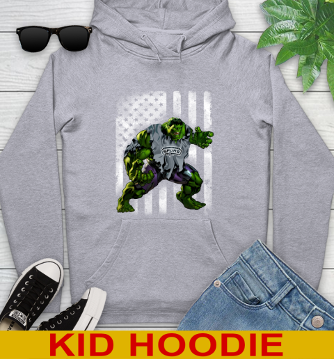 San Antonio Spurs Hulk Marvel Avengers NBA Basketball American Flag Youth Hoodie 6