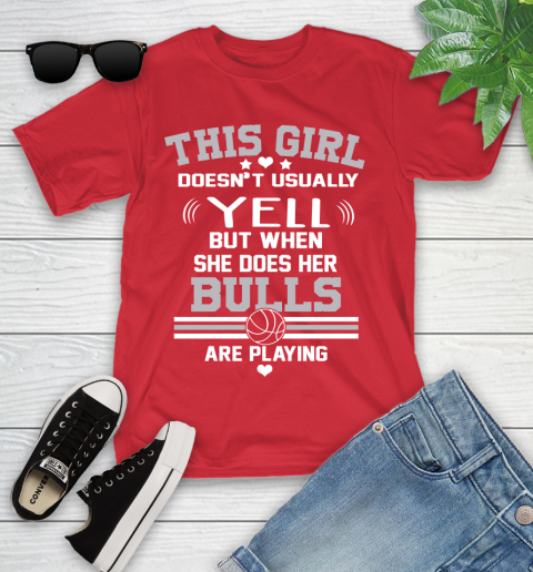 Chicago Bulls NBA Basketball I Yell When My Team Is Playing Youth T-Shirt 13