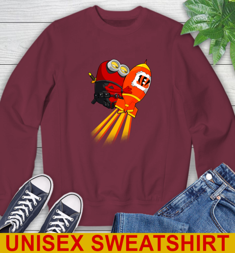 NFL Football Cincinnati Bengals Deadpool Minion Marvel Shirt Sweatshirt 6