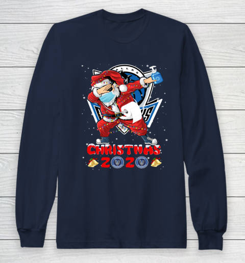 Dallas Mavericks Funny Santa Claus Dabbing Christmas 2020 NBA Long Sleeve T-Shirt 2