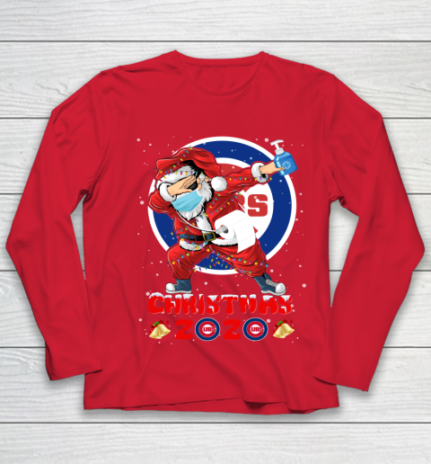 Chicago Cubs Funny Santa Claus Dabbing Christmas 2020 MLB Youth Long Sleeve 8