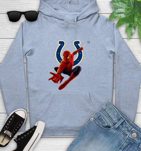 NFL Spider Man Avengers Endgame Football Indianapolis Colts Youth Hoodie 10