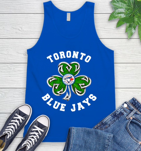 MLB Toronto Blue Jays Three Leaf Clover St Patrick's Day Baseball Sports Tank Top 4