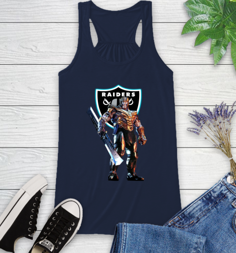 NFL Thanos Gauntlet Avengers Endgame Football Oakland Raiders Racerback Tank 12