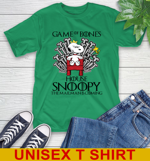 Game of bones house snoopy the mailman is coming tshirt 5