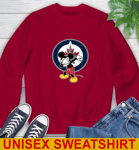 Winnipeg Jets NHL Hockey Dabbing Mickey Disney Sports Sweatshirt 7