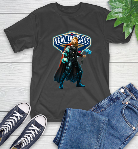 NBA Thor Avengers Endgame Basketball New Orleans Pelicans T-Shirt 2
