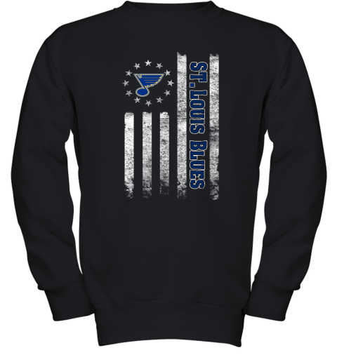 NHL American Flag Hockey Sports St.Louis Blues Youth Sweatshirt