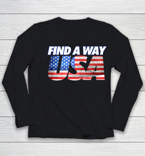 Find A Way USA Flag Youth Long Sleeve