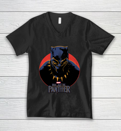 Marvel Black Panther Movie Retro Circle Portrait V-Neck T-Shirt