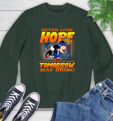 New York Rangers NHL Hockey ootball Mickey Disney Never Lose Hope Sweatshirt - Image 13