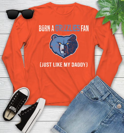 NBA Memphis Grizzlies Loyal Fan Just Like My Daddy Basketball Shirt Youth Long Sleeve 3