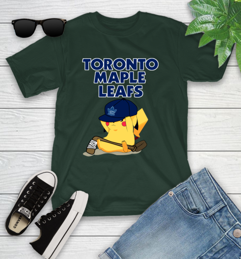 NHL Pikachu Hockey Sports Toronto Maple Leafs Youth T-Shirt 5