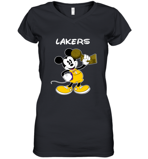 Mickey Los Angeles Lakers Women's V-Neck T-Shirt