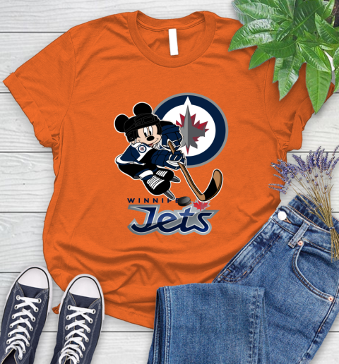 NHL Winnipeg Jets Mickey Mouse Disney Hockey T Shirt Women's T-Shirt 4