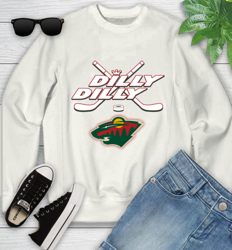 NHL Minnesota Wild Dilly Dilly Hockey Sports Youth Sweatshirt