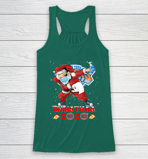 New York Knicks Funny Santa Claus Dabbing Christmas 2020 NBA Racerback Tank 5
