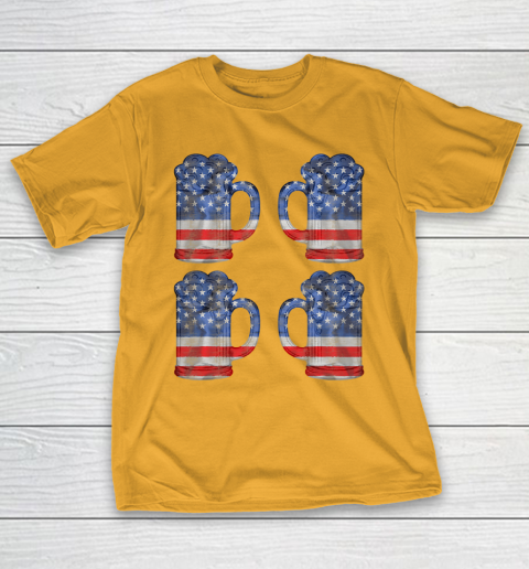 Beer Lover Funny Shirt Beer American Flag 4th Of July Merica T-Shirt 12