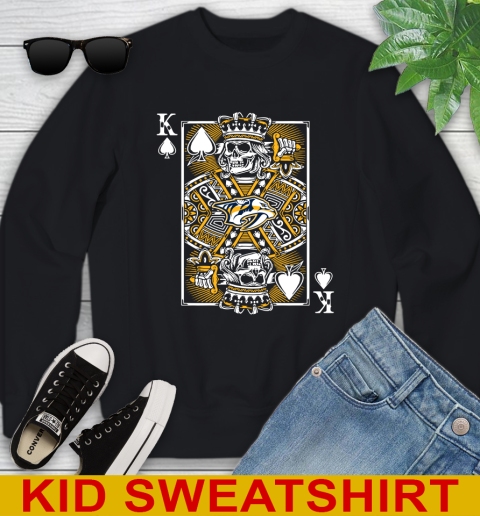 Nashville Predators NHL Hockey The King Of Spades Death Cards Shirt Youth Sweatshirt