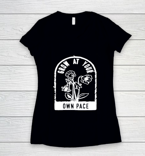 Plants Grow at your Own Pace Women's V-Neck T-Shirt