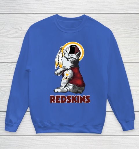 NFL Football My Cat Loves Washington Redskins Youth Sweatshirt 7 NFL Football My Cat Loves Washington Redskins Youth Sweatshirt - Image 7