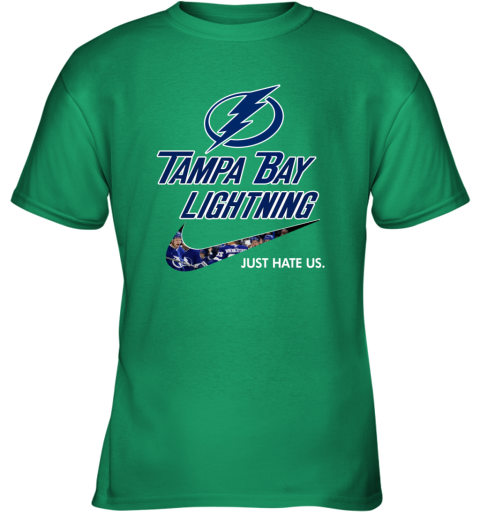 NHL Tampa Bay Lightnings x Nike Just Hate Us ywyf nhltampa bay lightnings x nike just hate us youth t shirt 26 front irish green