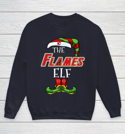 Calgary Flames Christmas ELF Funny NHL Youth Sweatshirt 2